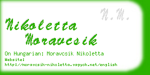 nikoletta moravcsik business card